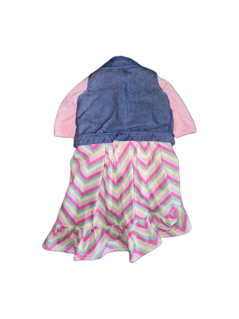 My Life As Doll Clothes Outfit Denim Vest Skirt Chevron 18